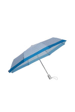 Load image into Gallery viewer, Samsonite Alu Drop S-Safe 3-Section Auto Open/Close Umbrella – Blue Dots Compact Travel Umbrella
