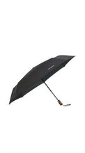 Load image into Gallery viewer, Samsonite Wood Classic S 3-Section Auto Open/Close Short Umbrella – Black Compact Travel Umbrella
