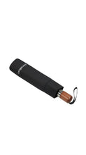 Load image into Gallery viewer, Samsonite Wood Classic S 3-Section Auto Open/Close Short Umbrella – Black Compact Travel Umbrella