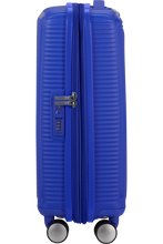 Load image into Gallery viewer, American Tourister SoundBox Blue 55cm Cabin Luggage – Expandable Spinner Suitcase
