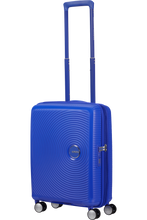 Load image into Gallery viewer, American Tourister SoundBox Blue 55cm Cabin Luggage – Expandable Spinner Suitcase
