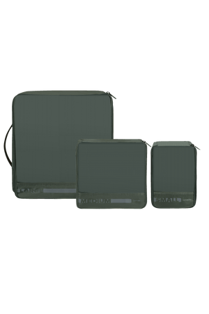 Green Pack-Sized Set Of 3 Packing Cubes – Lightweight Travel Organizers