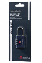 Load image into Gallery viewer, Samsonite Combilock Midnight Blue Luggage Lock 3-Dial TSA
